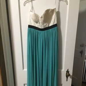 Turquoise and white dress